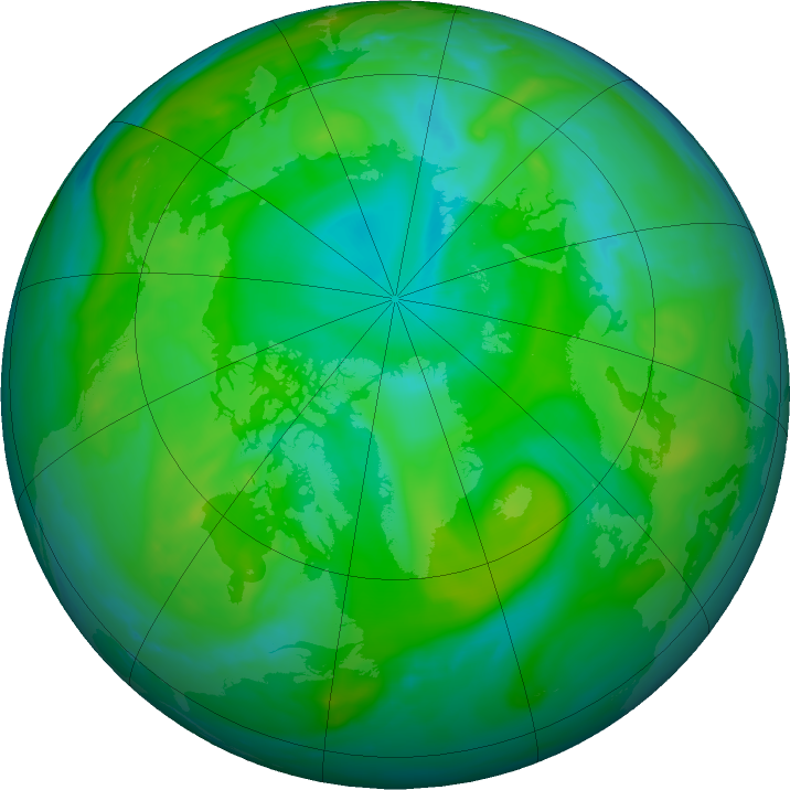 Arctic ozone map for 16 July 2020